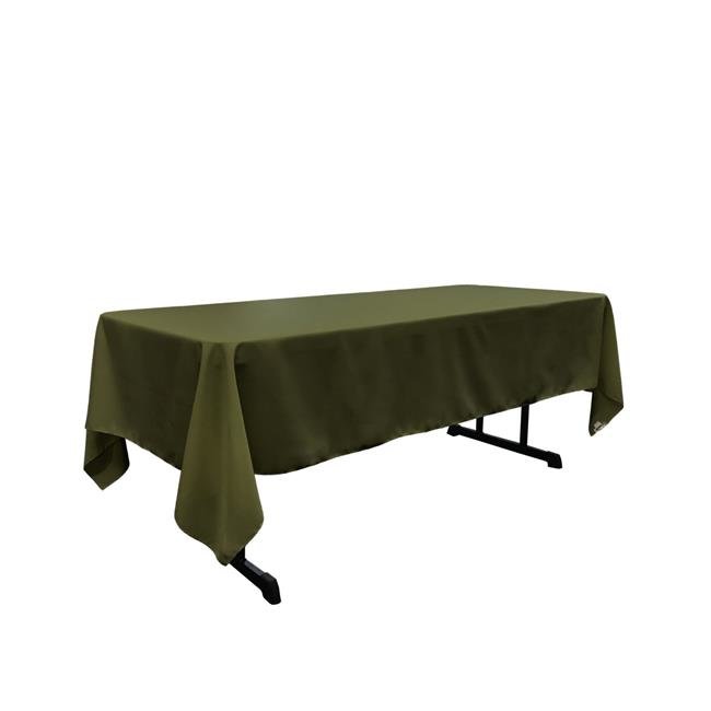 TCpop60x126-OliveP21 Polyester Poplin Rectangular Tablecloth, Olive - 60 x 126 in.